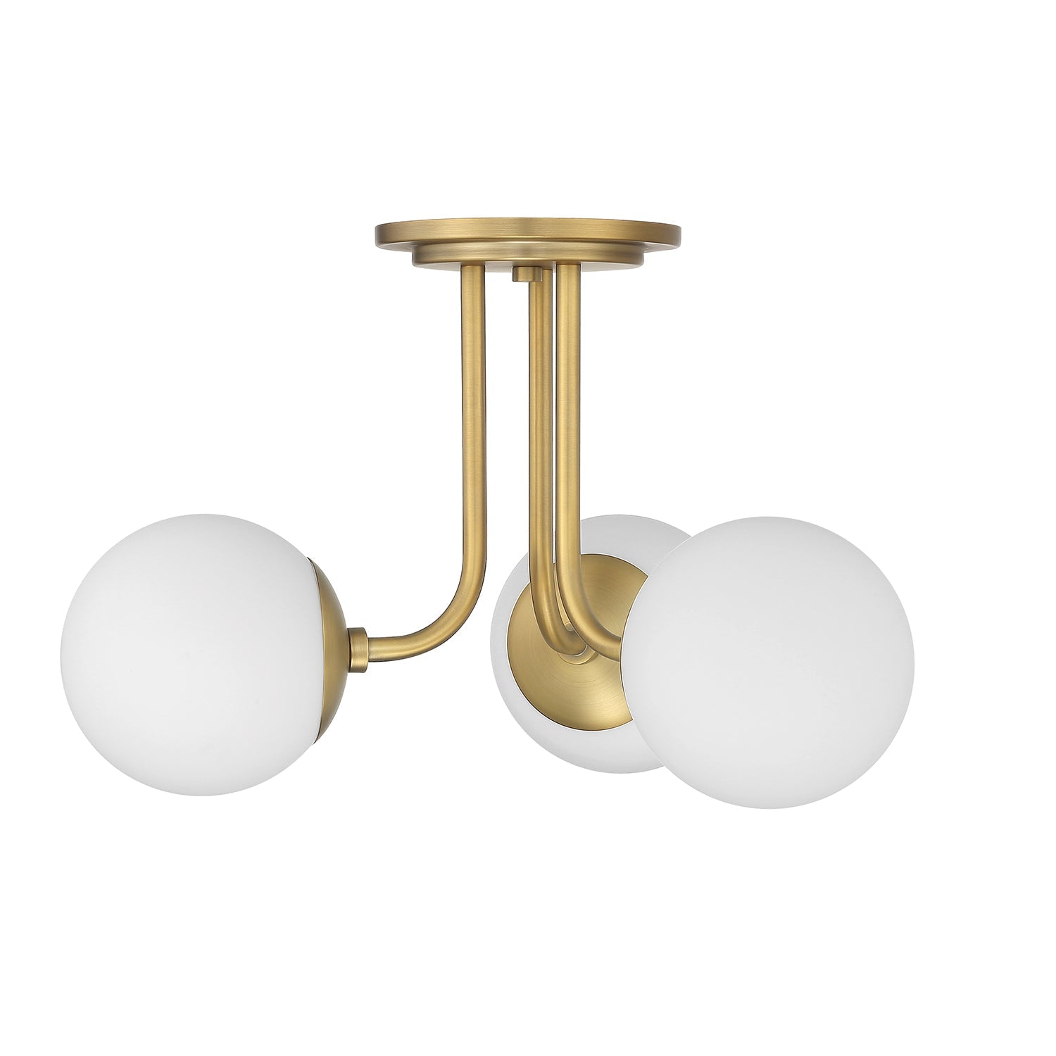 Ceiling lamp with three opal white glass globes