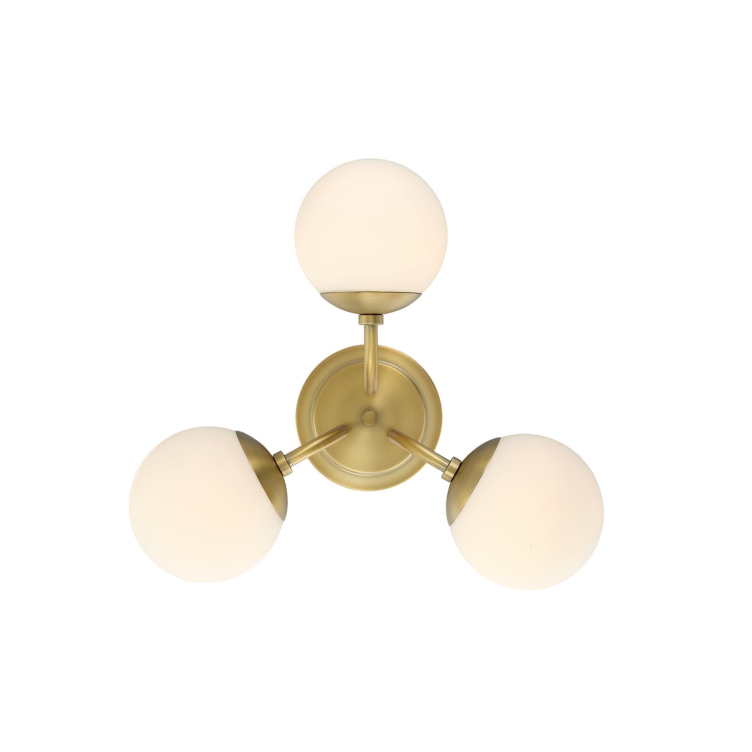Ceiling lamp with three opal white glass globes