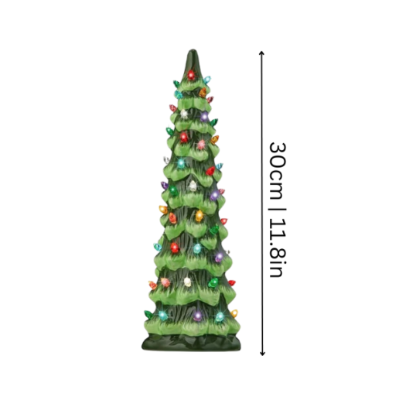 Hand-Painted LED Christmas Tree Set with Warm Glow and Auto Timer