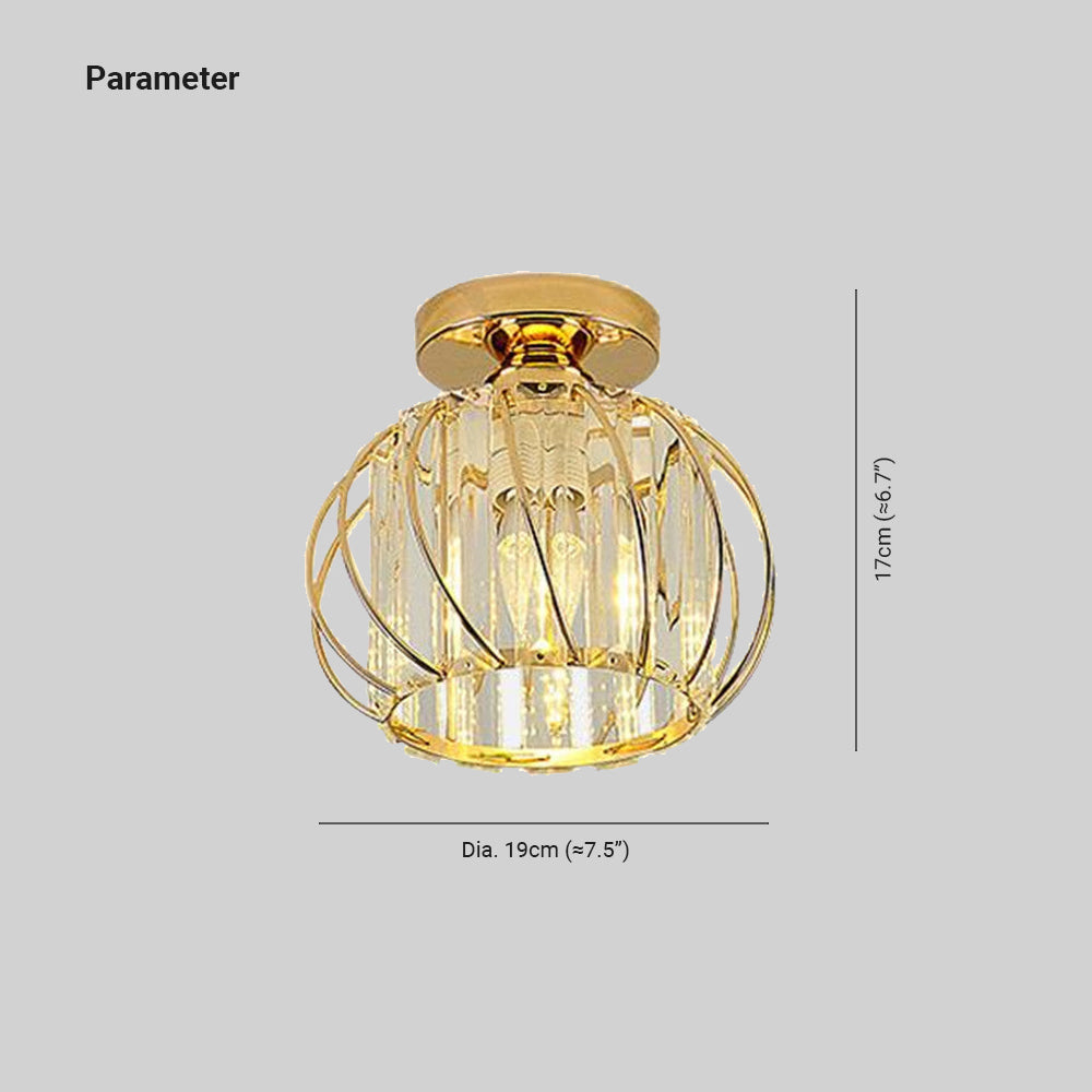 Elegant Black & Gold Spherical Ceiling Light for Sitting Room