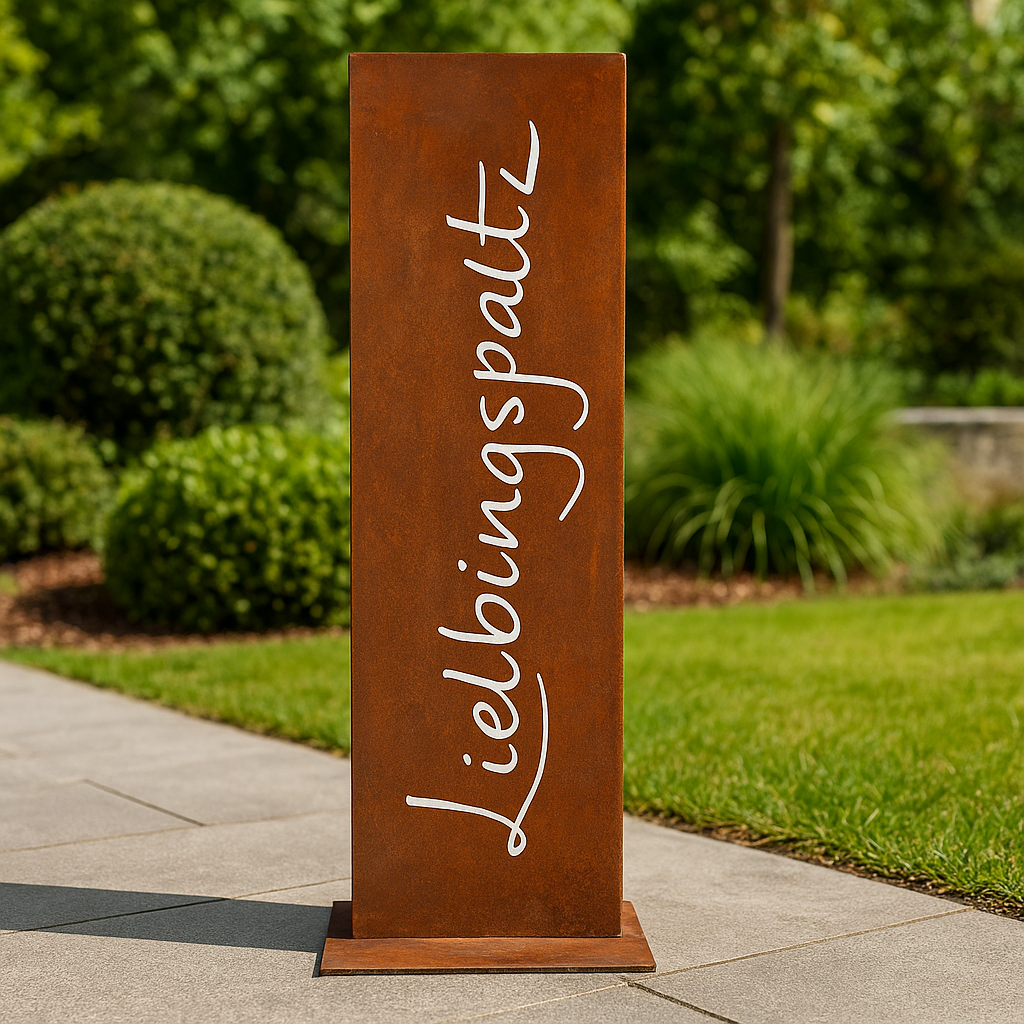 Tuinbeeld 'Lieblingsplatz' met roestafwerking