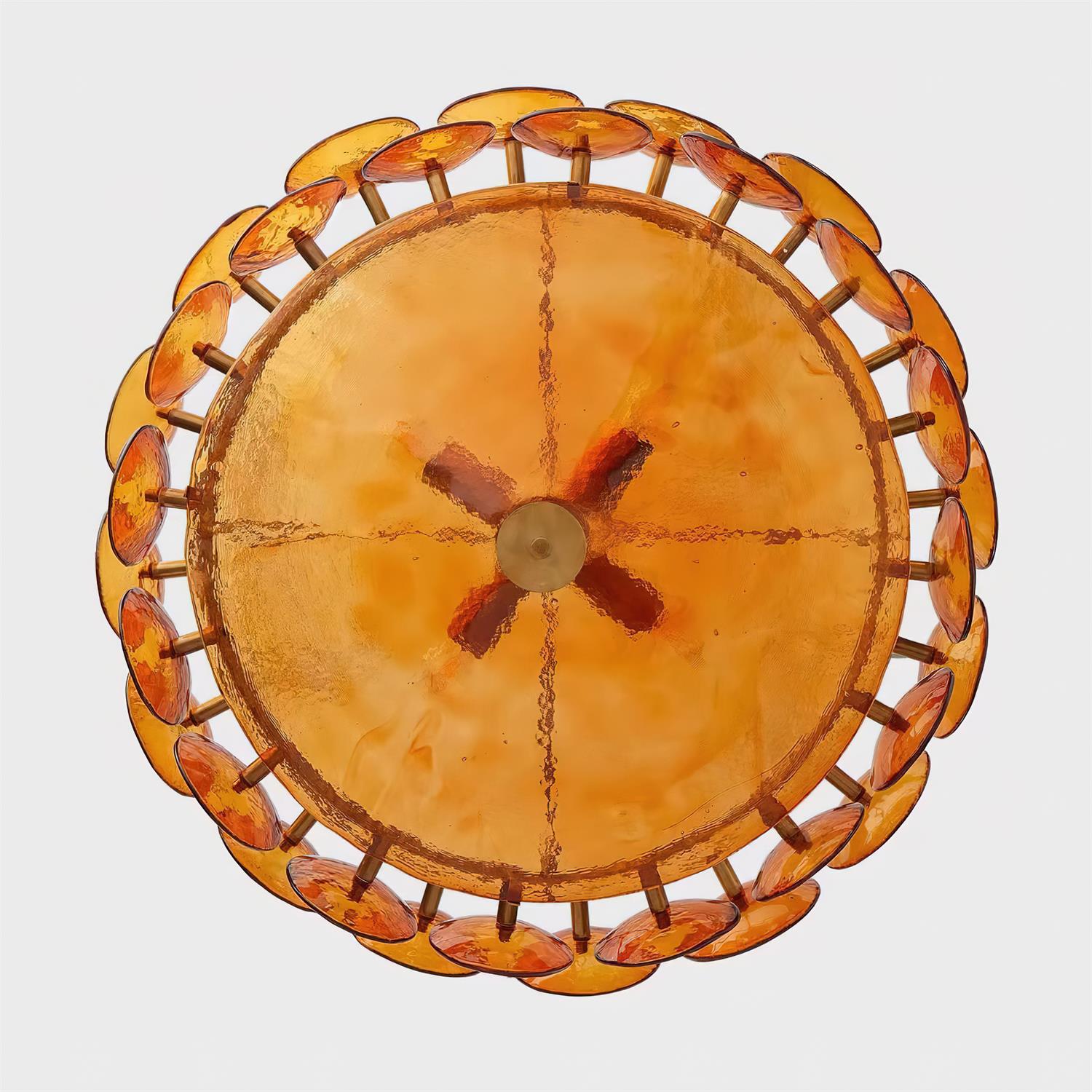 Amber Glass Mid-Century Retro Glass Chandeliers