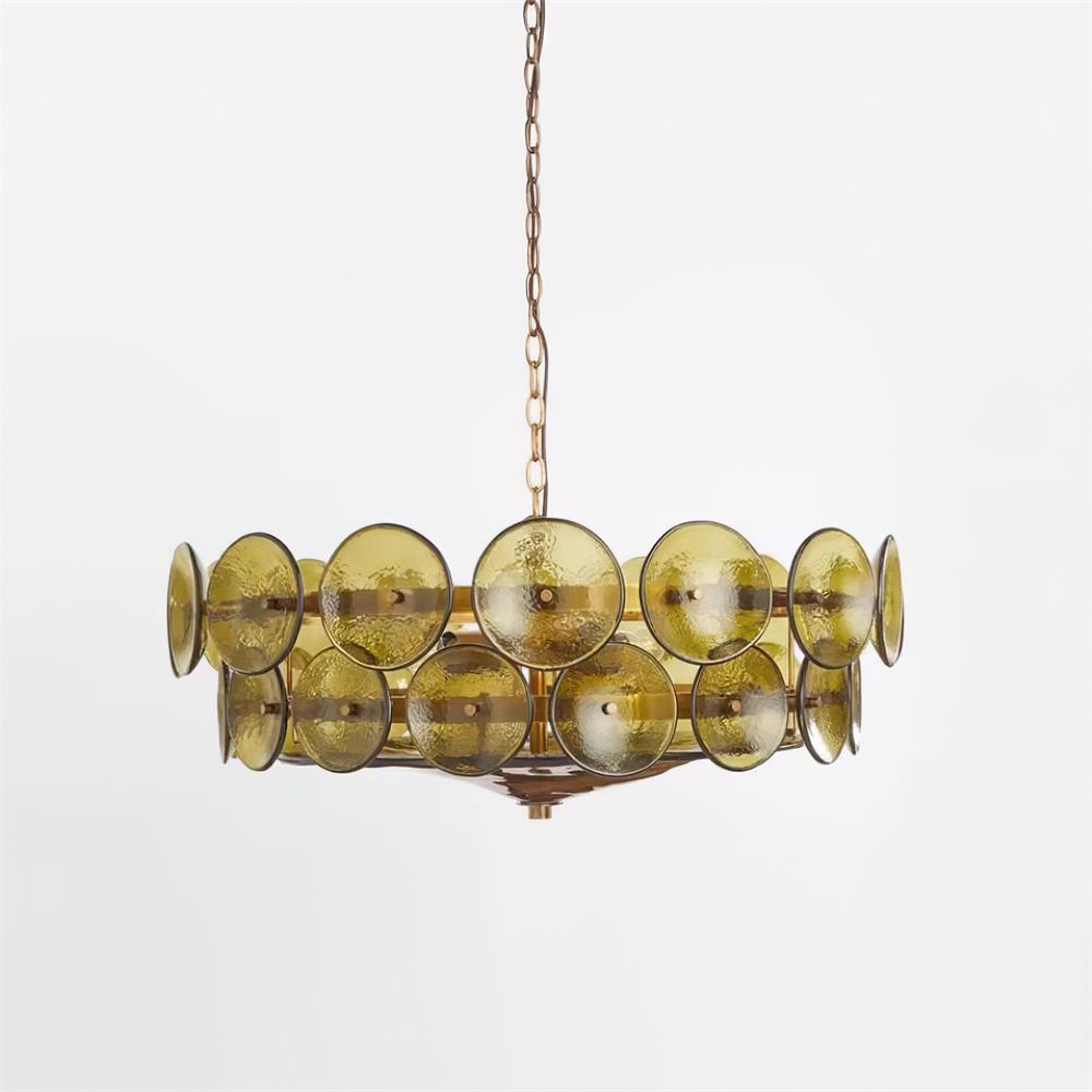 Amber Glass Mid-Century Retro Glass Chandeliers
