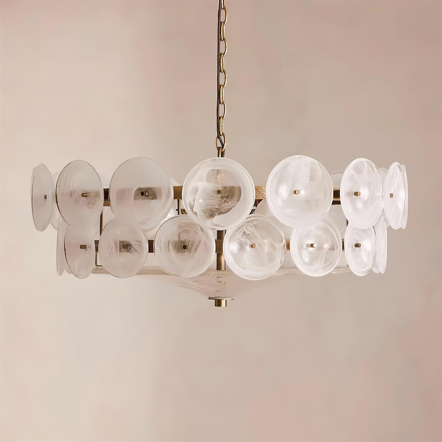 Amber Glass Mid-Century Retro Glass Chandeliers