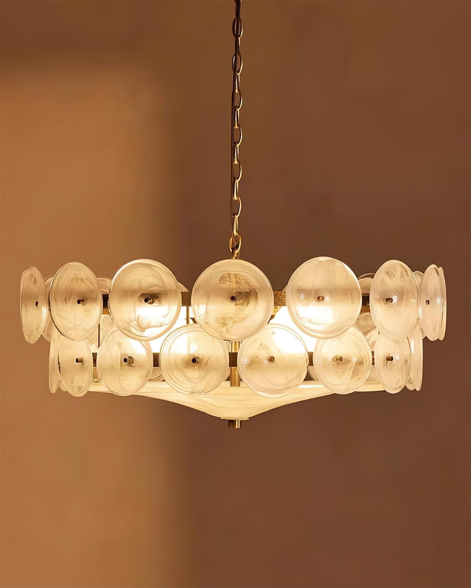 Amber Glass Mid-Century Retro Glass Chandeliers
