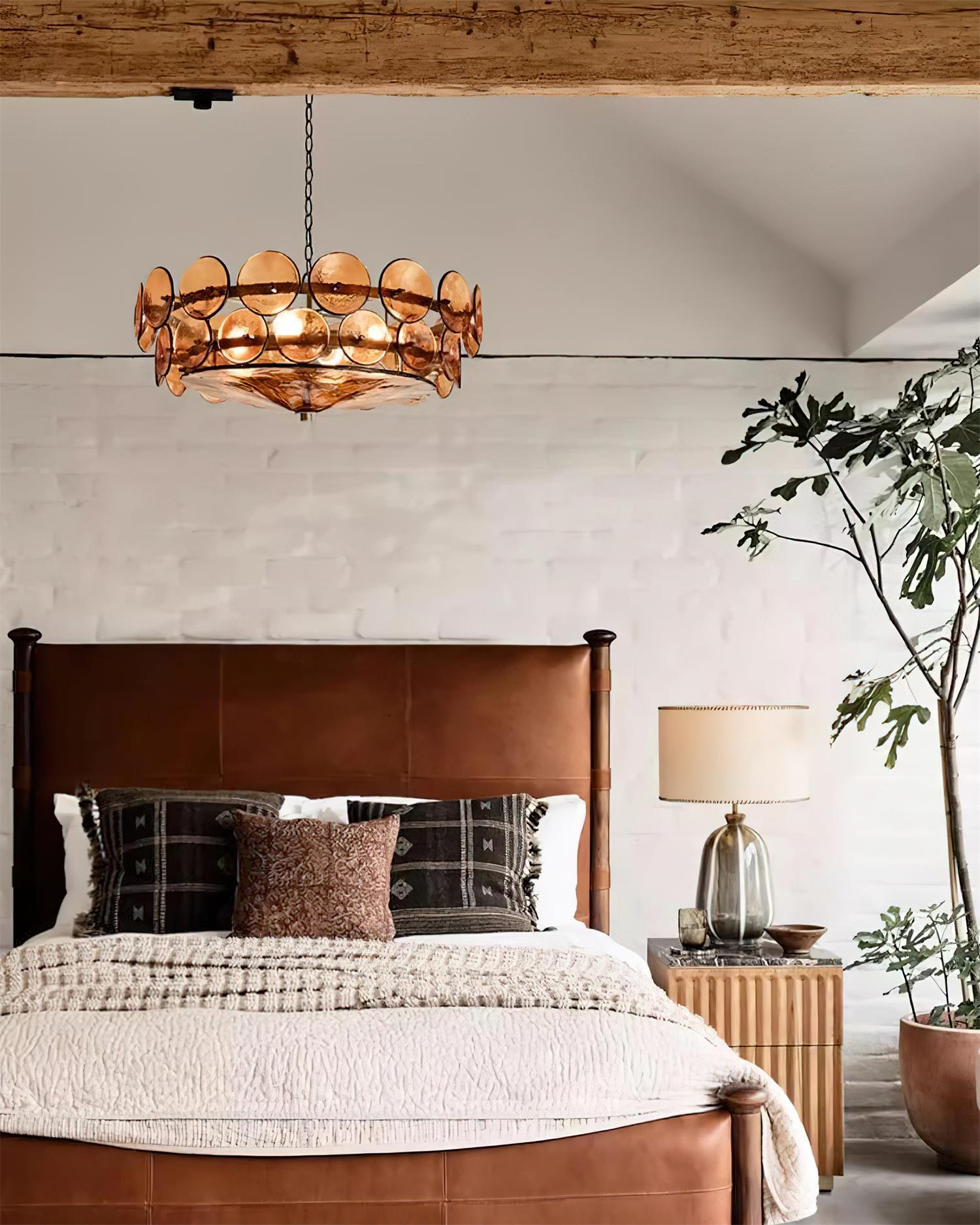 Amber Glass Mid-Century Retro Glass Chandeliers