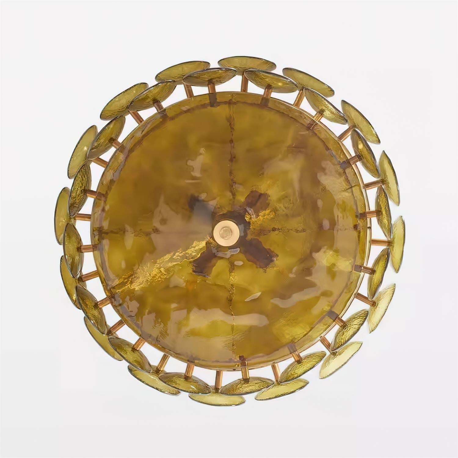 Amber Glass Mid-Century Retro Glass Chandeliers