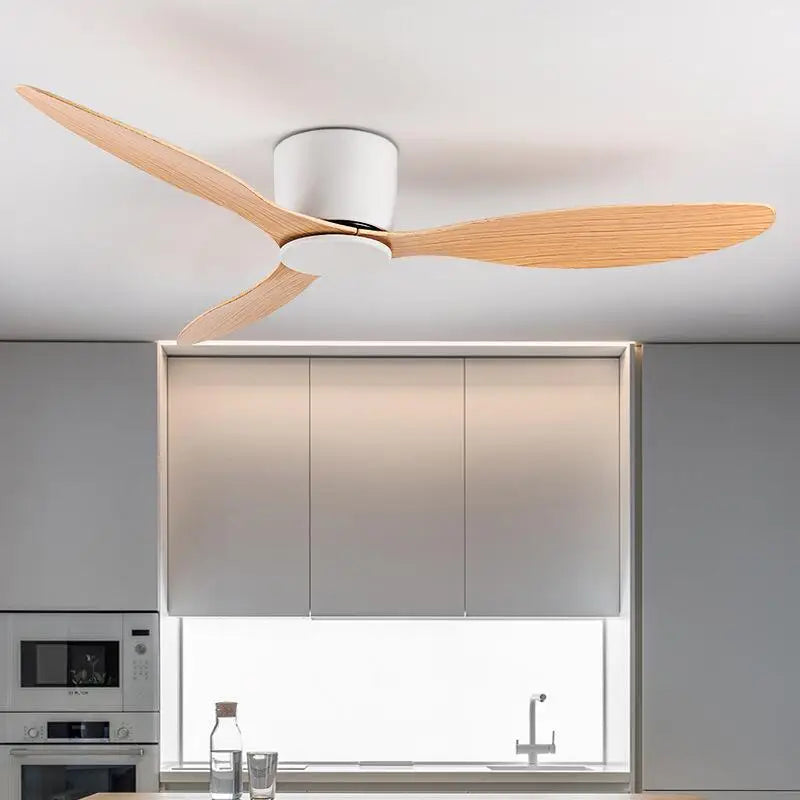 BrisaLuz Witte Houten Plafondventilator met Verlichting