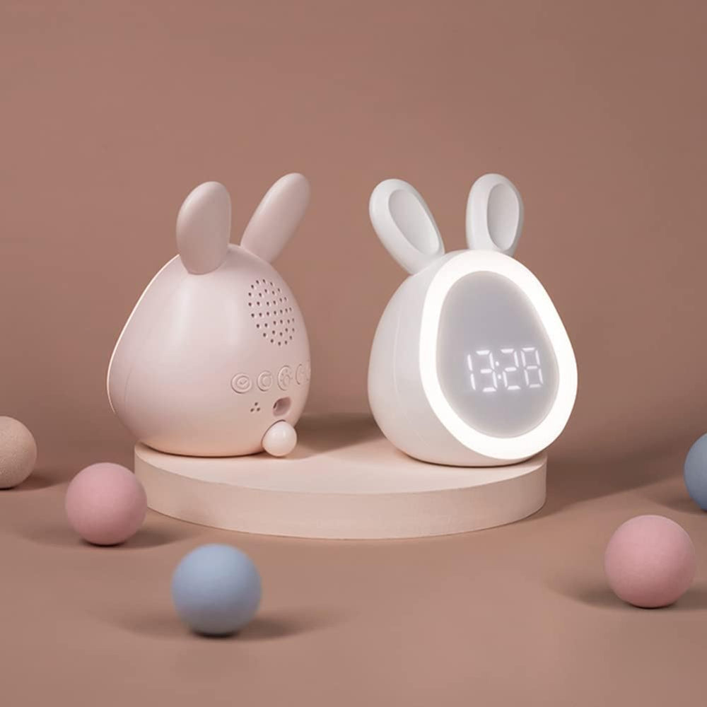 Cute LED Kids Alarm Clock in Rabbit Design with Night Light