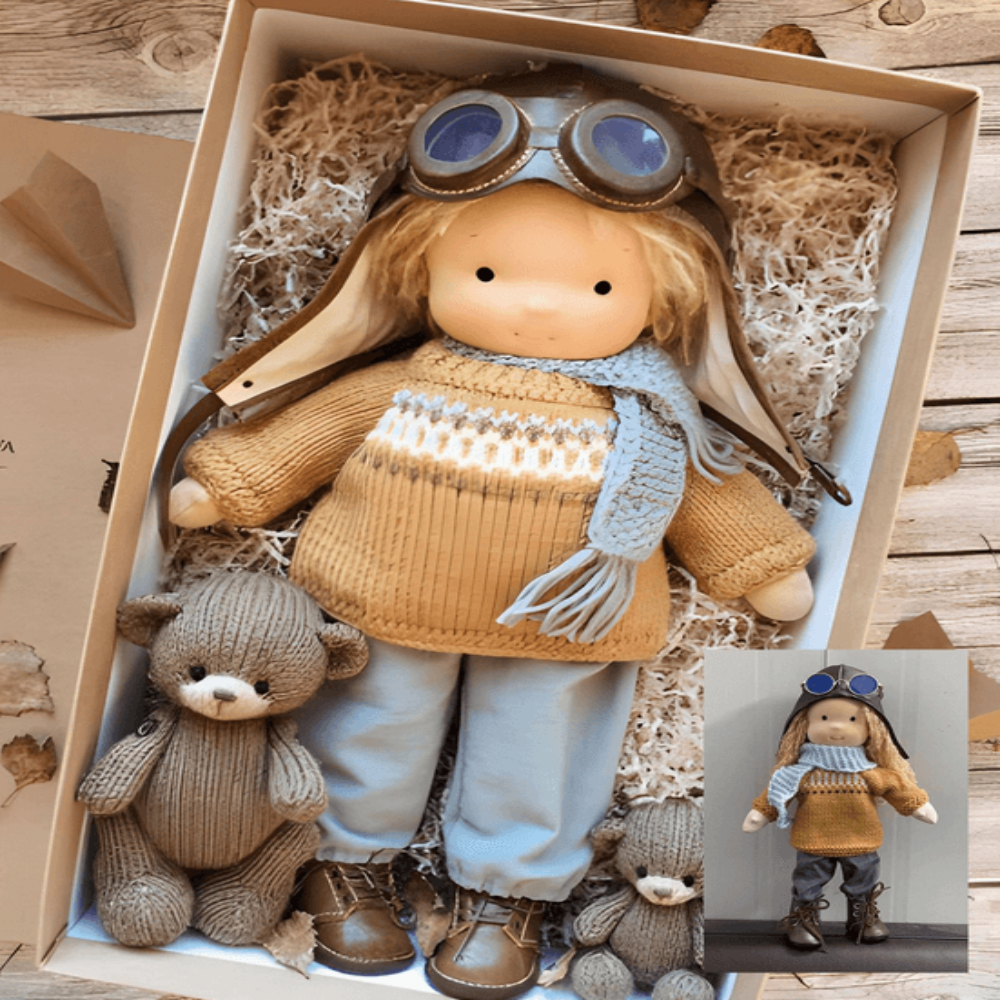 Handcrafted Waldorf Doll Soft Plush Companion for Kids
