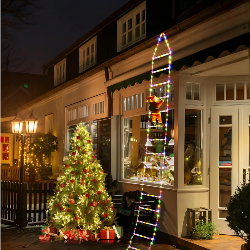 Glow Climb Santa Lights Festive - Hanging Christmas Outdoor Light Display