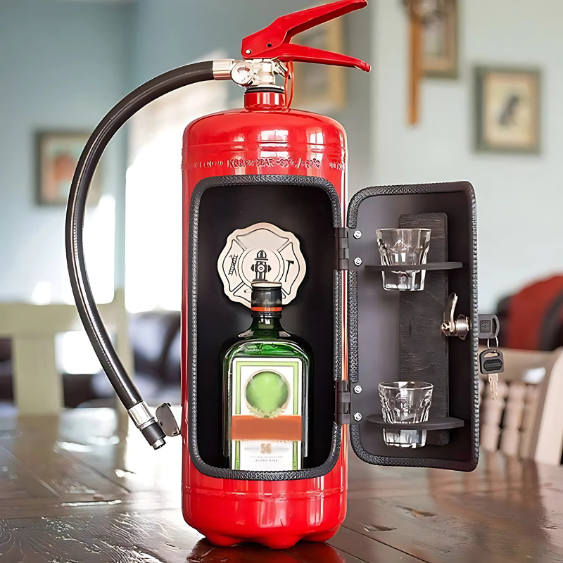 Creative Fire Extinguisher Drinks Holder Cabinet