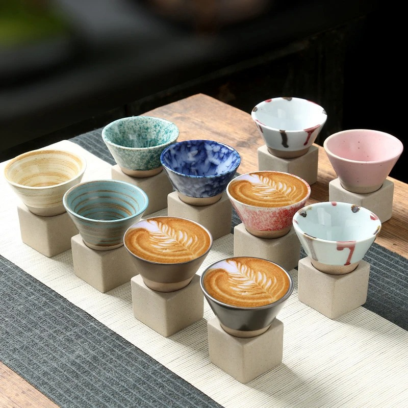 Traditional Japanese Ceramic Mug Set for Coffee Lovers