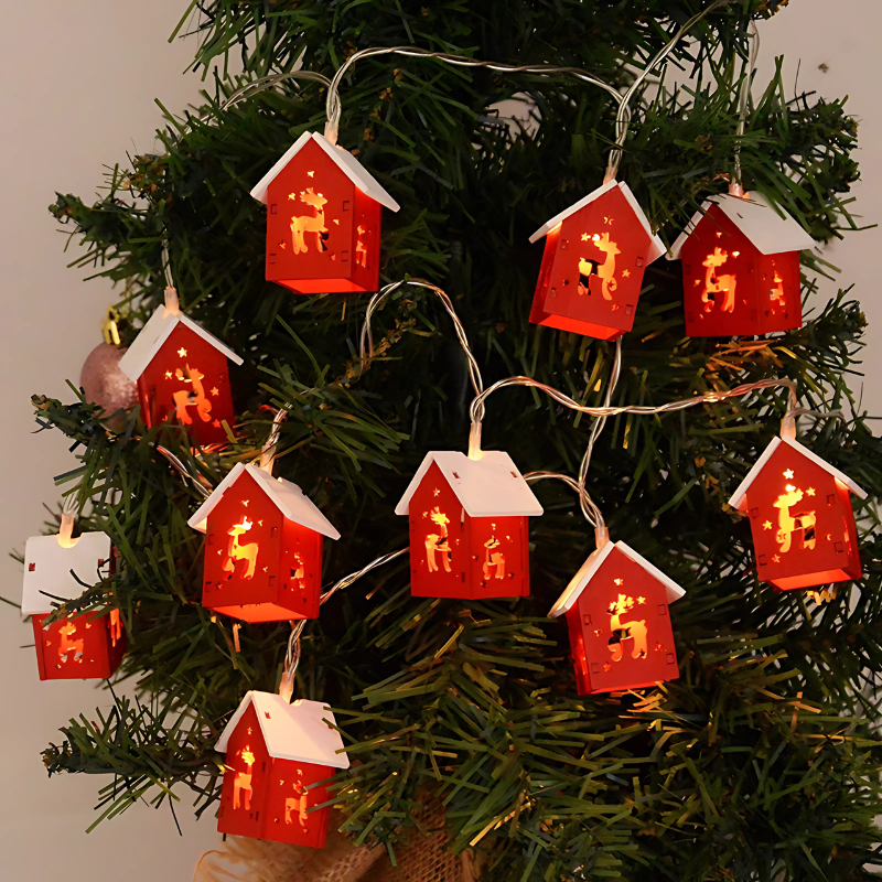 Festive Glowing House Ornaments for Cozy Holiday Home Décor Lights