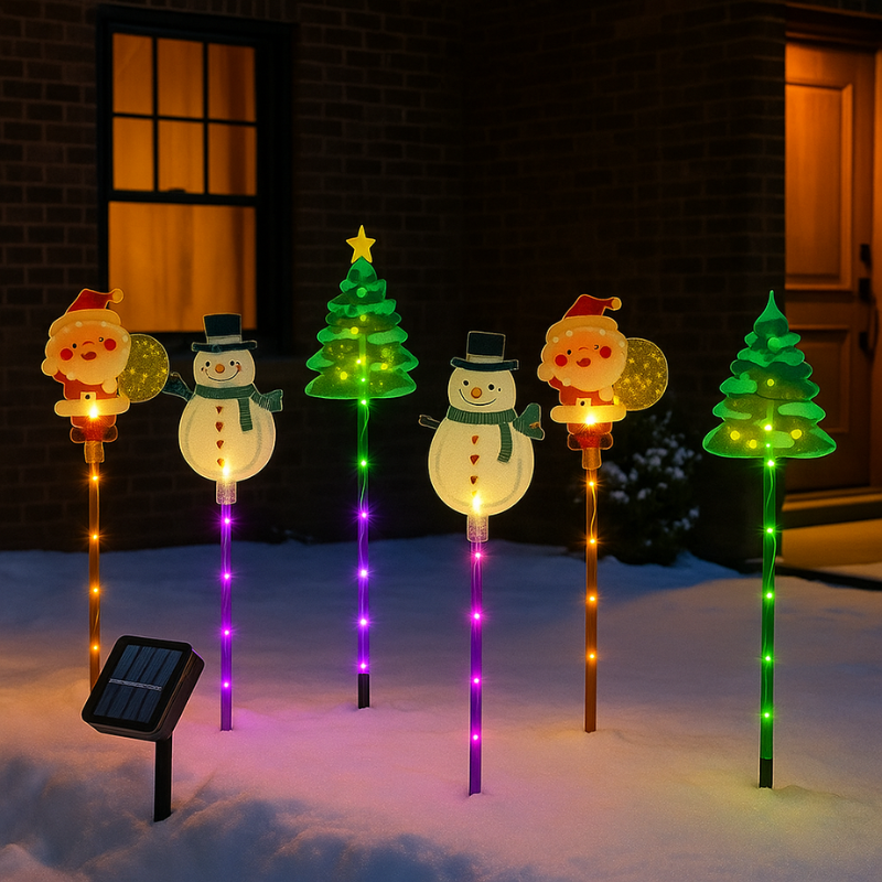Solar Christmas Stake Lights - Bright Outdoor Christmas Light Decor