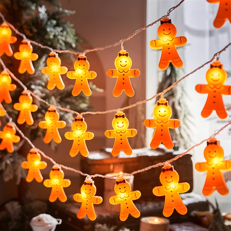 Cozy Festive Gingerbread Indoor Christmas Lights