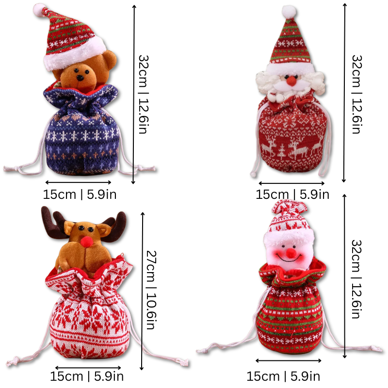 Christmas Candy Gift Bags Festive Treat Pouches Set for Gifting Fun