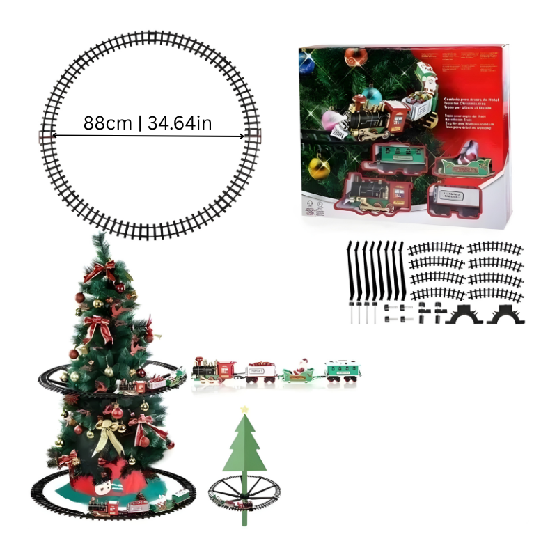 Magical Christmas Tree Train Set with Lights and Music for Family Joy
