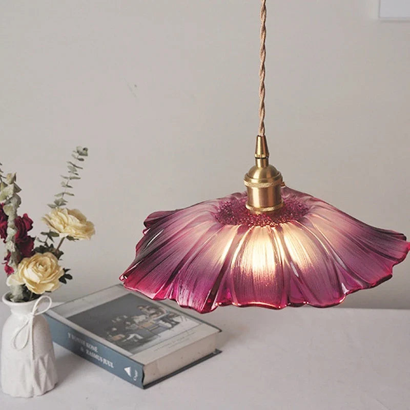 Lichtgevende bloem moderne hanglamp met bloemvormig glas