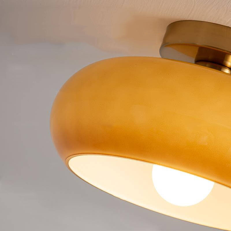 Modern Warm Tinted Round Ceiling Light for Living Room and Bedroom