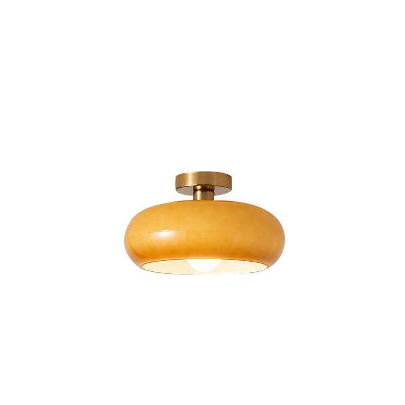 Modern Warm Tinted Round Ceiling Light for Living Room and Bedroom
