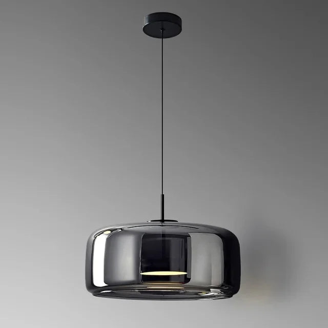 Strak chic hanglamp met glazen kap