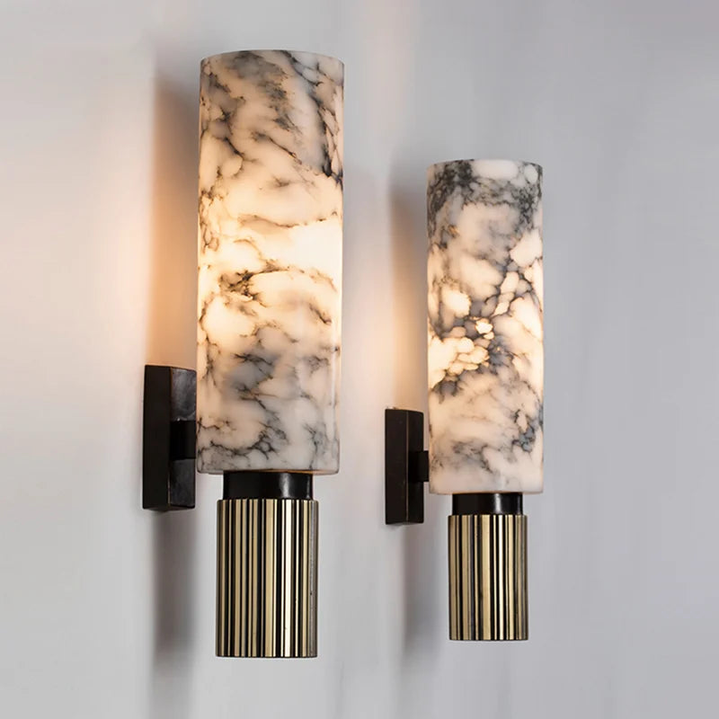 Marbélia wall lamp in marble look