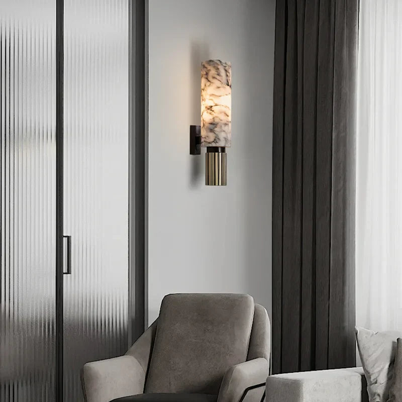 Marbélia wall lamp in marble look