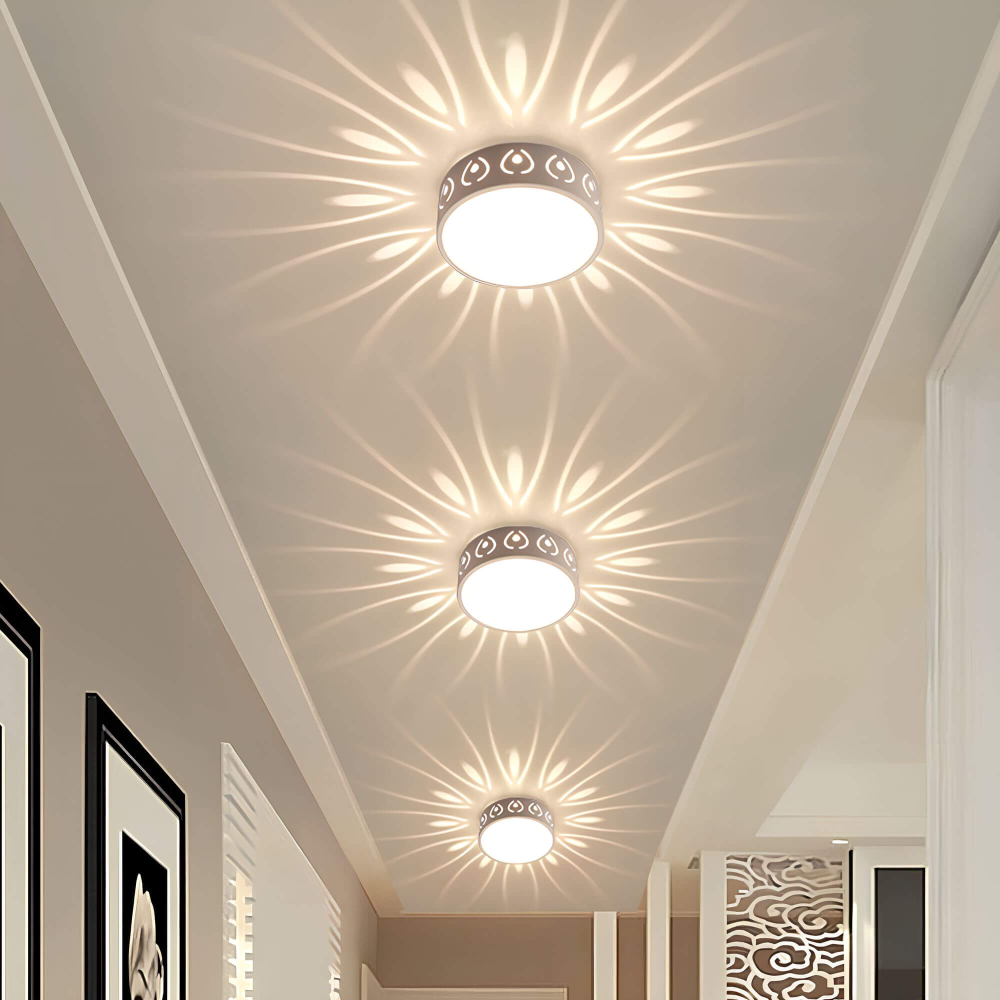 LED neerwaarts licht plafondlamp met lichtpatroon