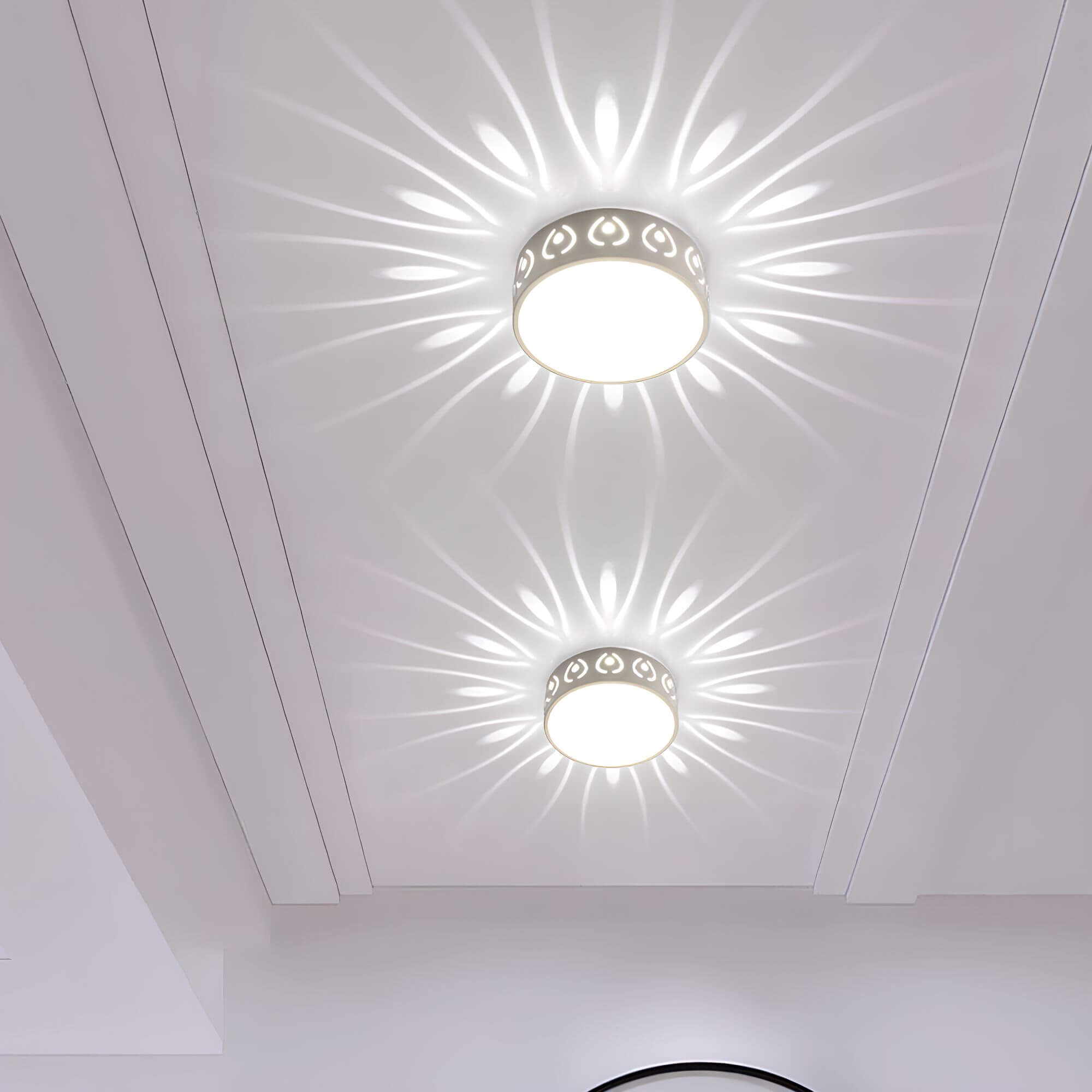 LED neerwaarts licht plafondlamp met lichtpatroon