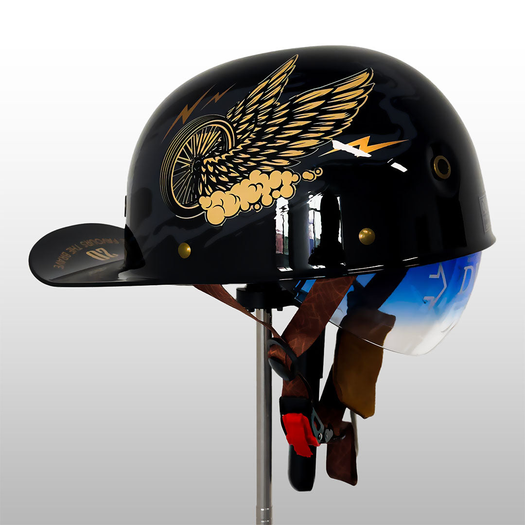 Stylish Motorcycle Helmet in Baseball Cap Look