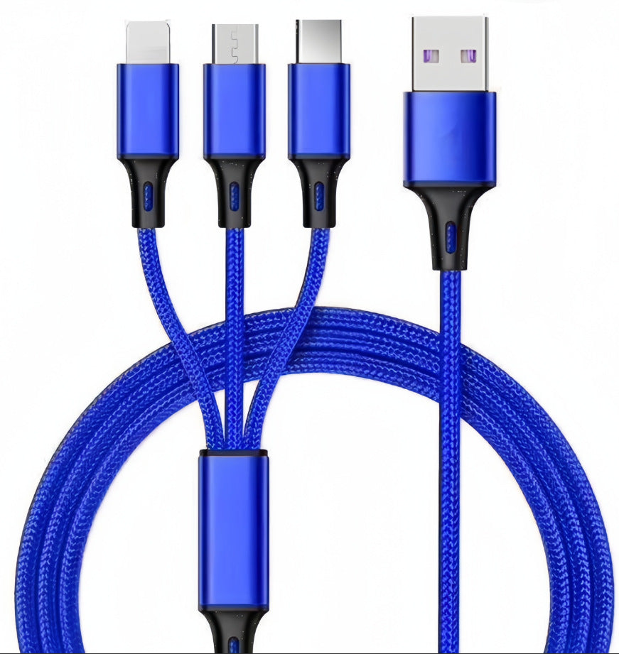 Universal 3-in-1 USB Charging Cable High-Speed Multi-Device Charger