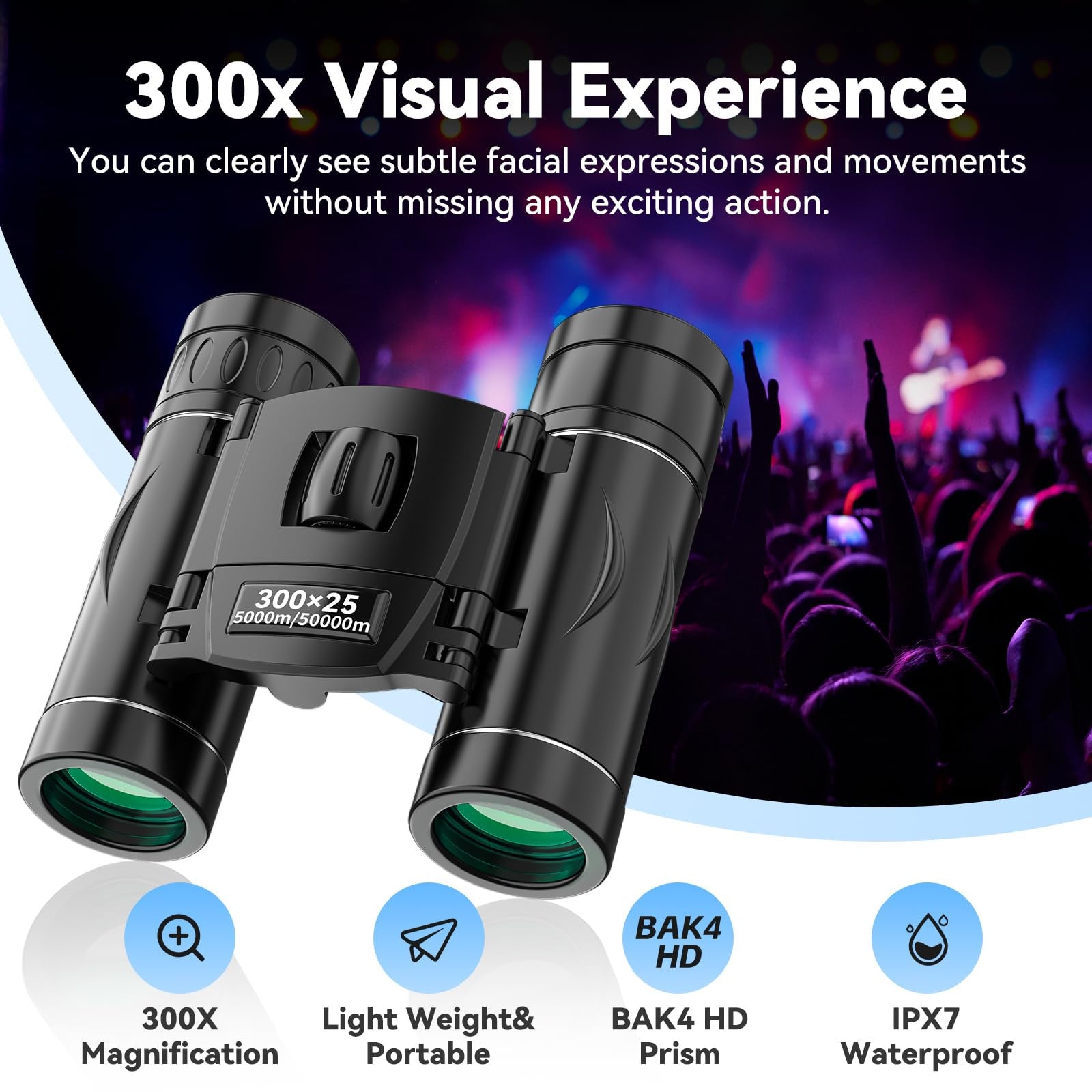 HD Compact Binoculars for Long Range Outdoor Viewing