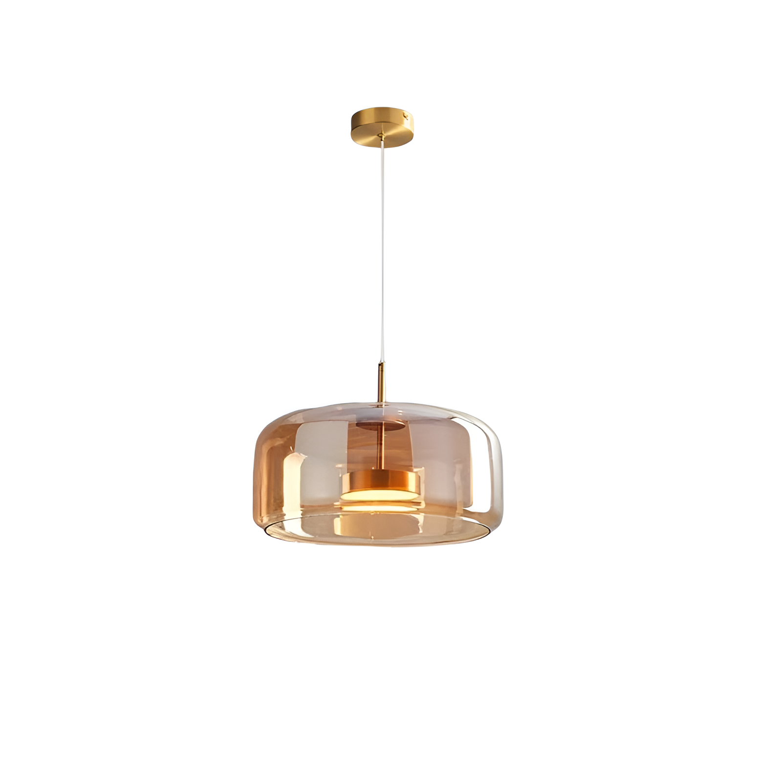 Retro Modern Glass LED Pendant Light Hand-Blown Trio with Adjustable Cord