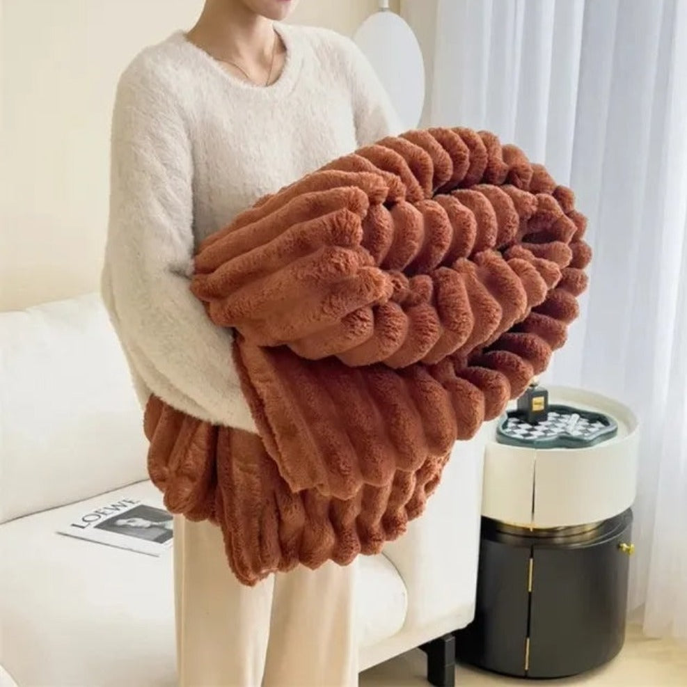 Striped Textured Blanket – Gentle-Touch All-Season Throw