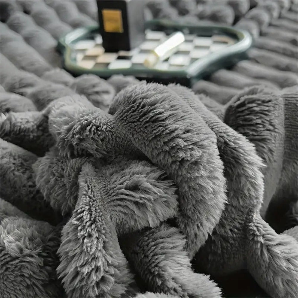 Striped Textured Blanket – Gentle-Touch All-Season Throw