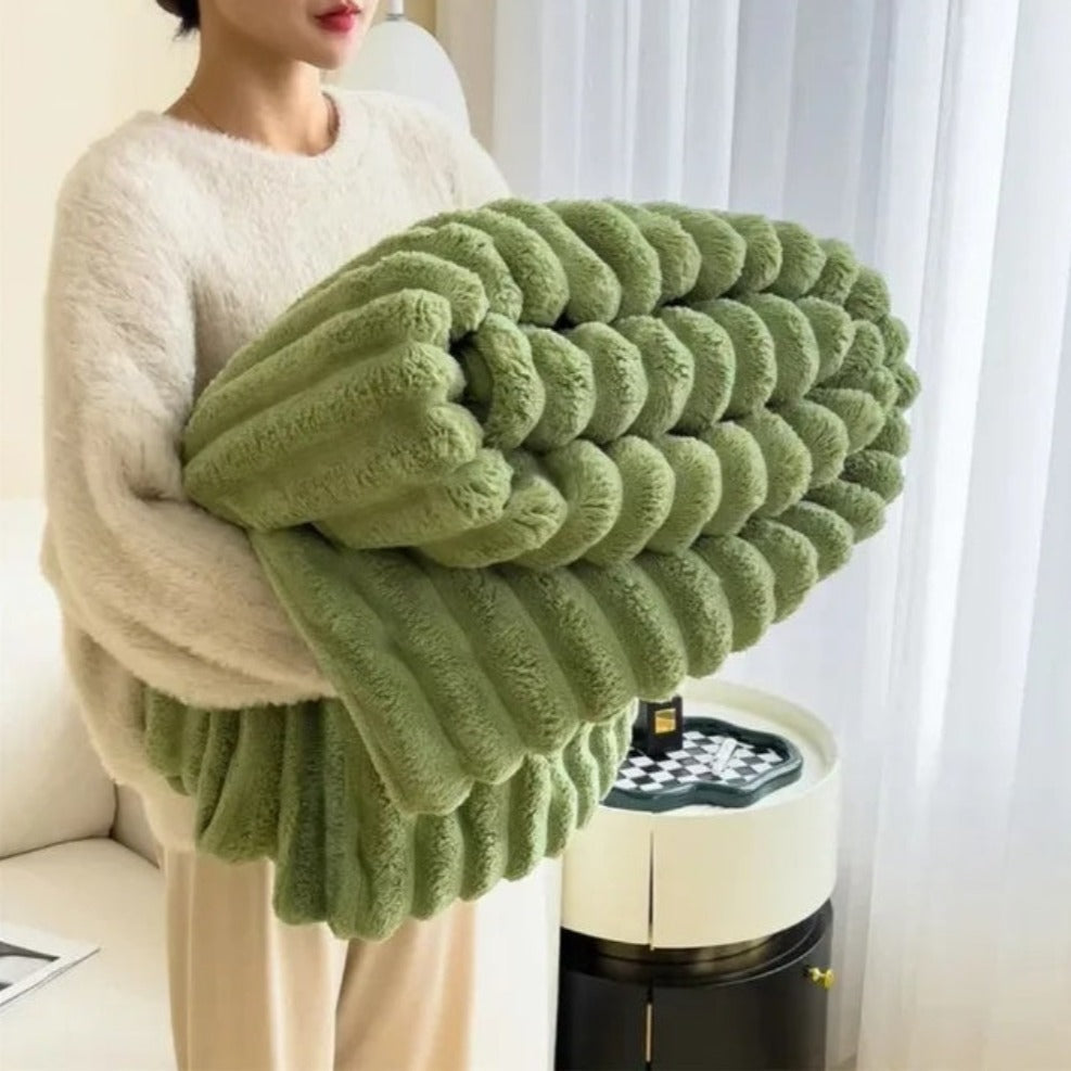Striped Textured Blanket – Gentle-Touch All-Season Throw