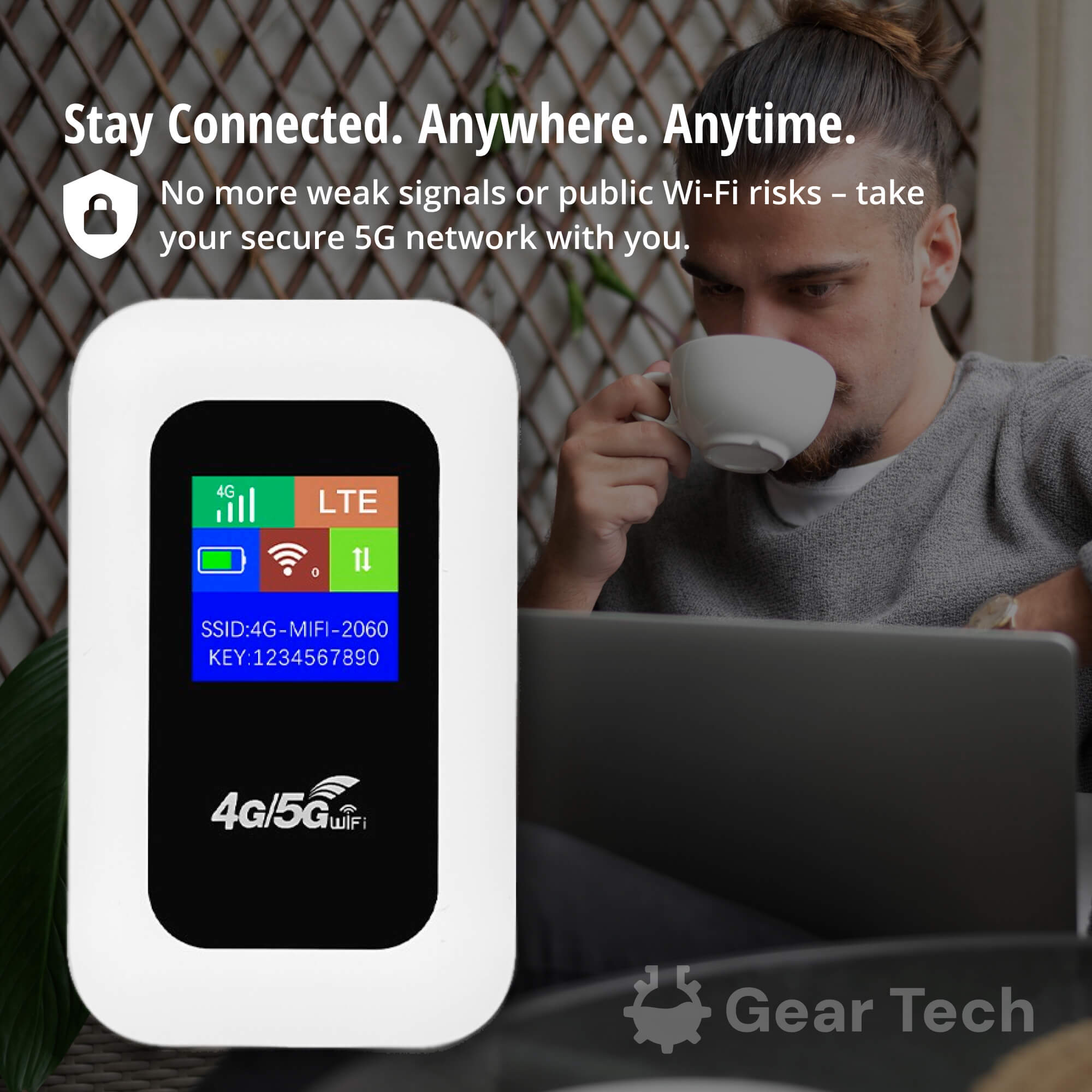 5G Portable Wi-Fi Hotspot Secure Mobile Internet for Travel, Camping & Home Use