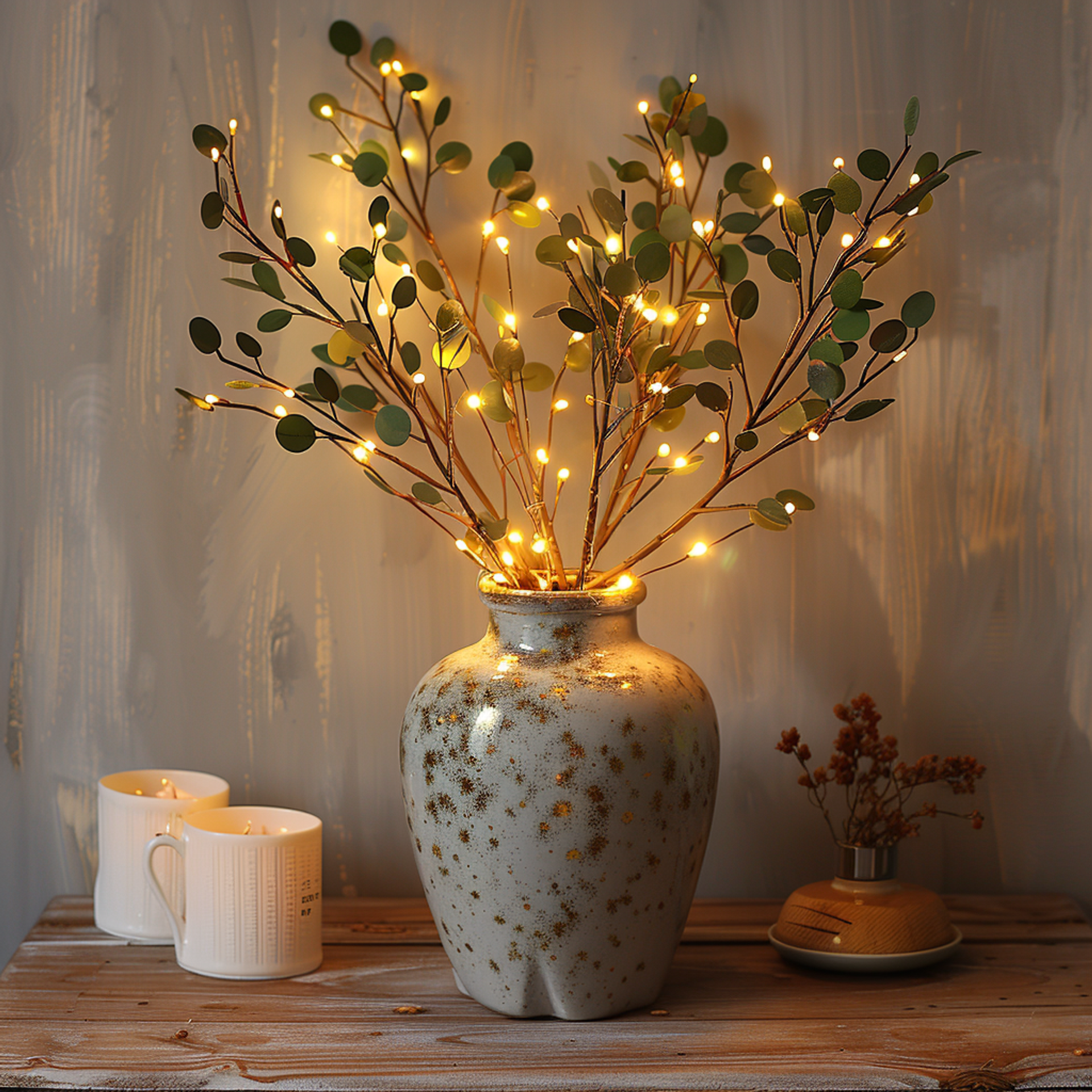 Fairy Light Olive Branch Table Lamps for Living Room