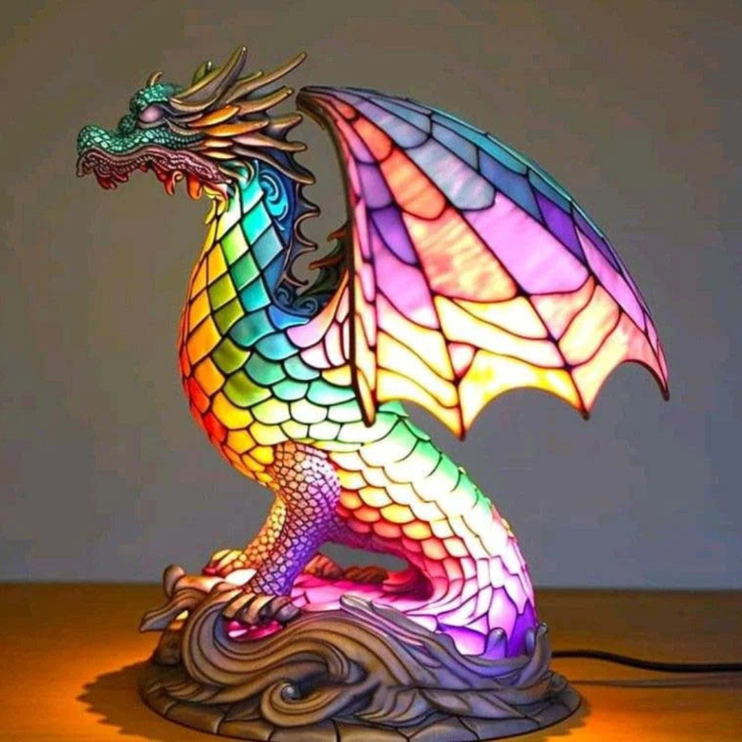 Stained Glass Table Lamp – Artistic Decorative Animal Lighting