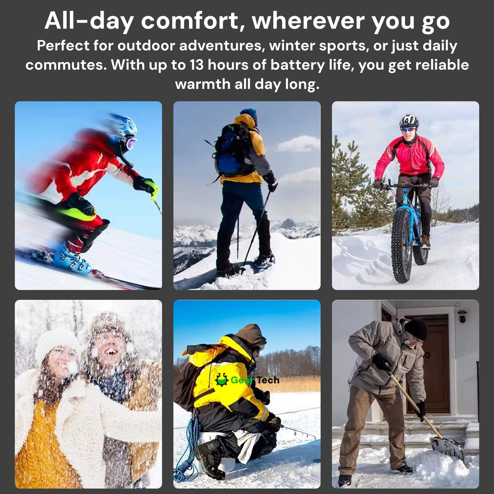 Rechargeable Heated Insoles Temperature Control for Cold Weather Use