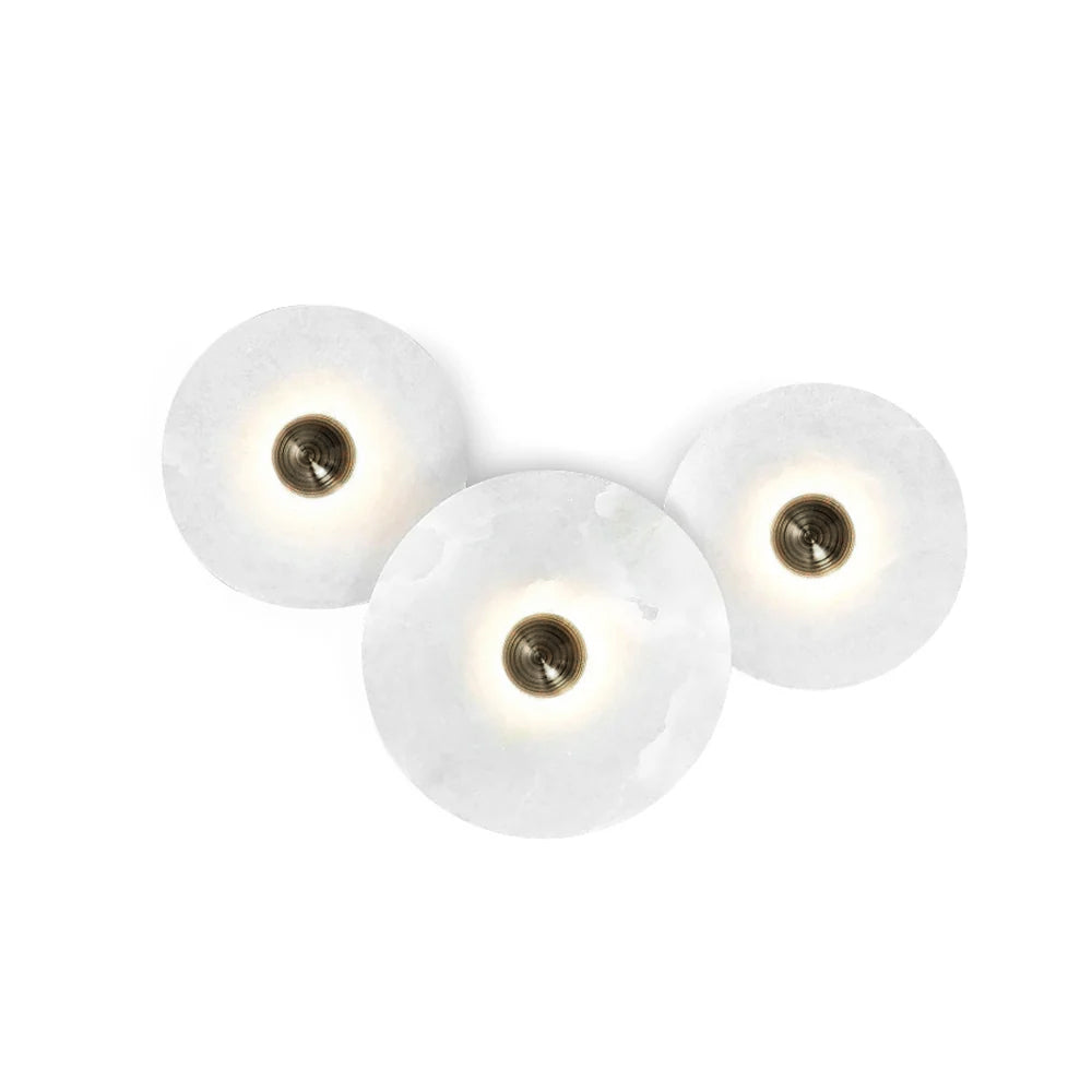 Alabaster LED Wall Light – Modern Round Flush Mount Fixture