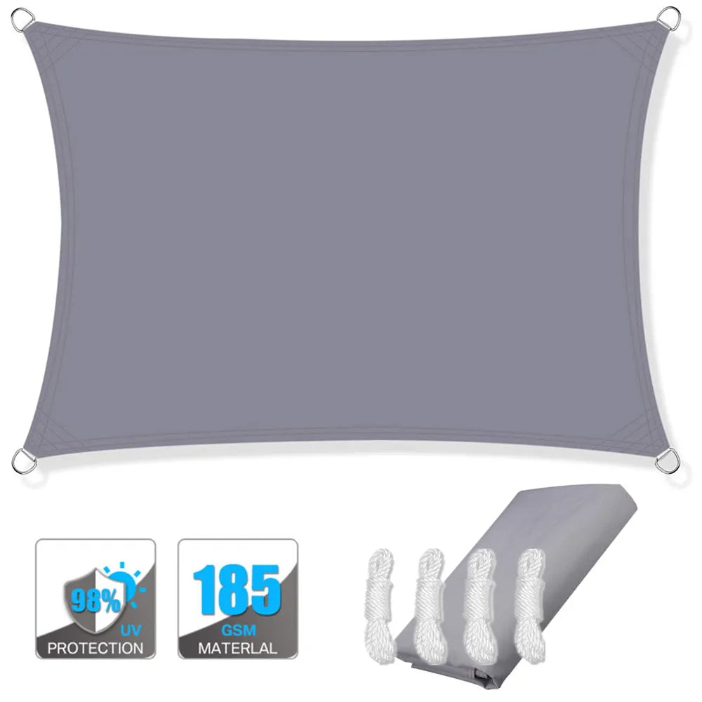 Waterproof Rectangular Sun Shade Sail UV Protection Garden Cover
