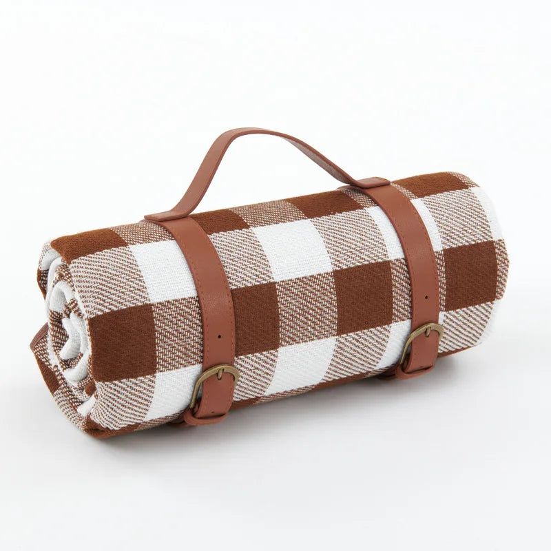 Outdoor Plaid Picnic Blanket Moisture-Protected Foldable Mat