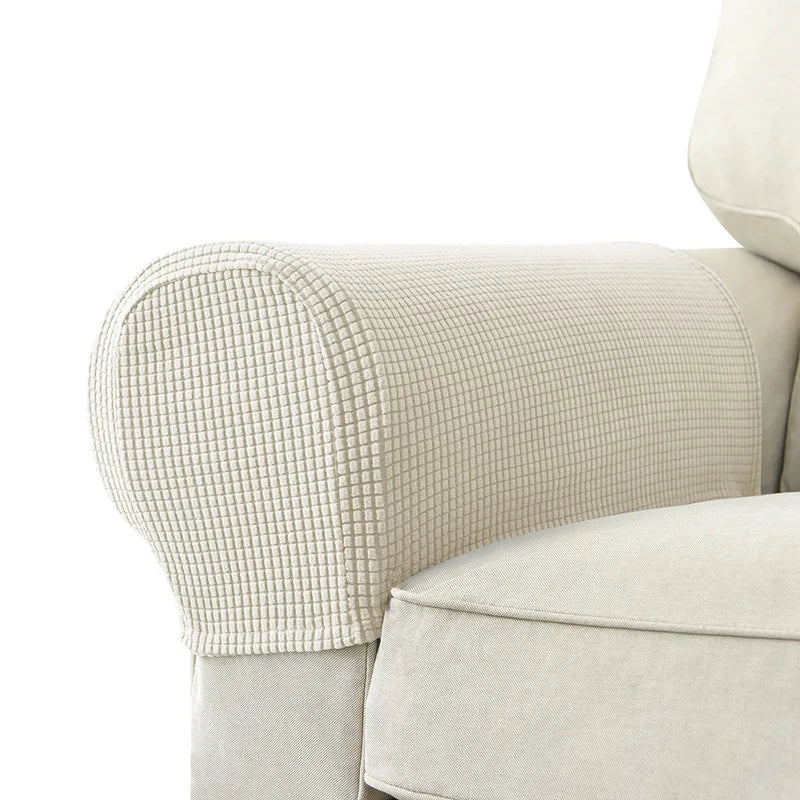 Stretch Armrest Covers Set of 2 Moisture-Resistant Quilted Sofa Protectors