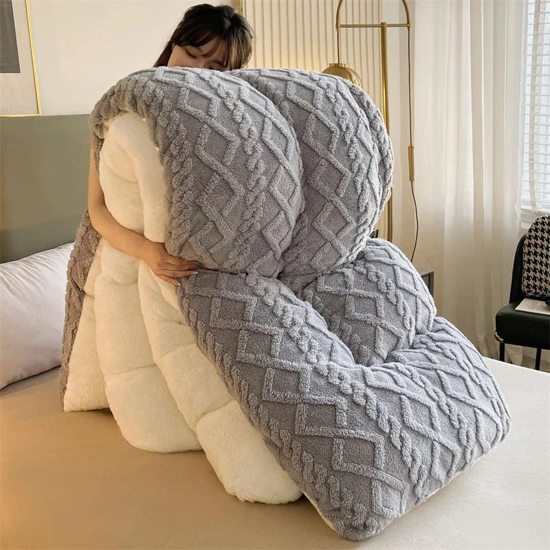 Weighted Winter Blanket – Diamond Pattern Reversible Design