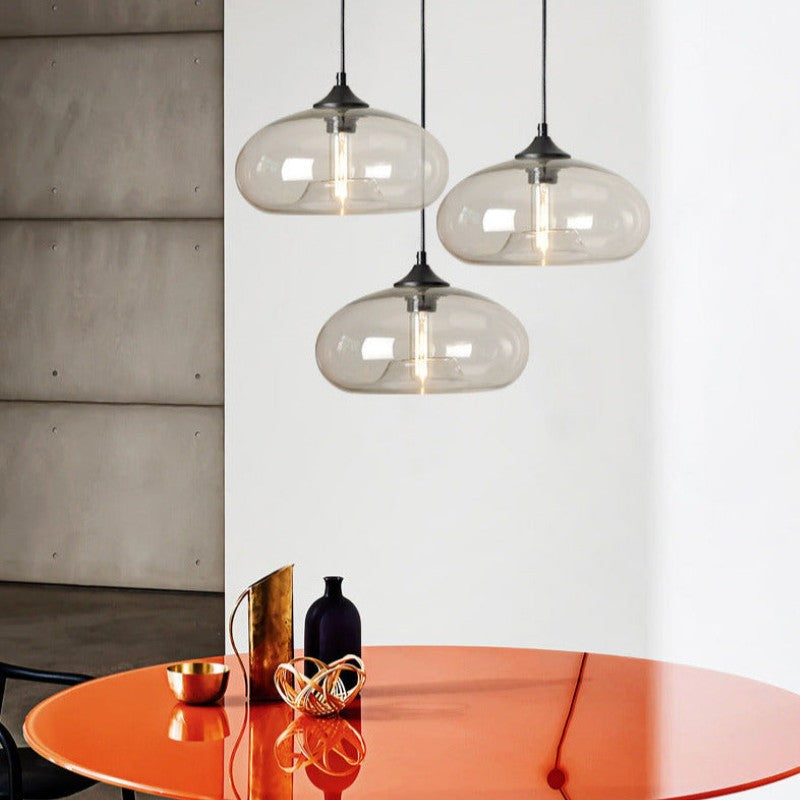 Morning glow glass pendant lamp in smoky
