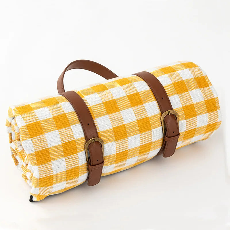 Outdoor Plaid Picnic Blanket Moisture-Protected Foldable Mat