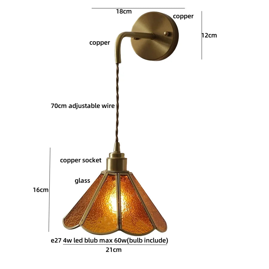Vintage Clear Glass LED Wall Lights with Adjustable Plug In