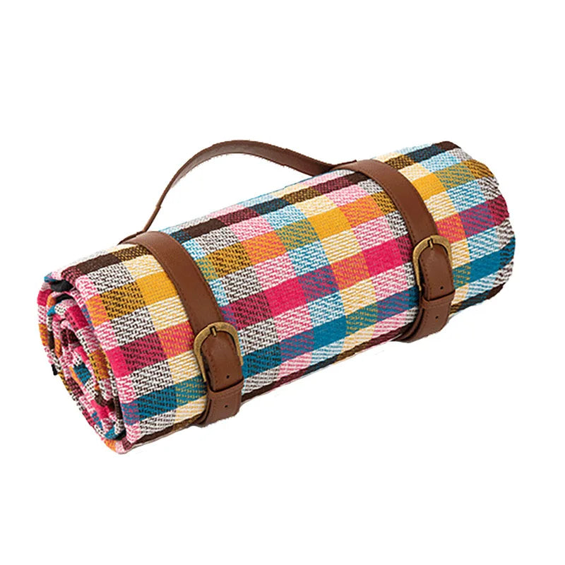 Outdoor Plaid Picnic Blanket Moisture-Protected Foldable Mat
